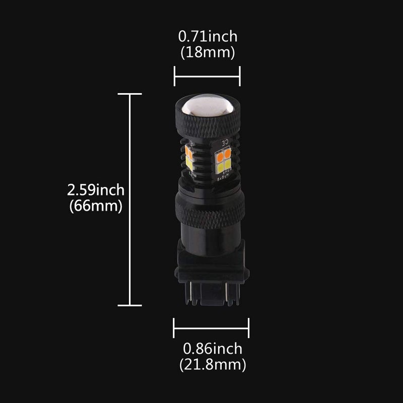 GLL 3157 3057 3357 4157 Amber/White Switchback Turn Signal LED Light Bulbs and Parking Lights Daytime Running Lights Applicable ck (Pack of 2) - Image 2